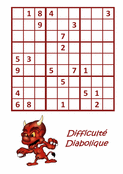 Sudoku infernal avec un petit démon